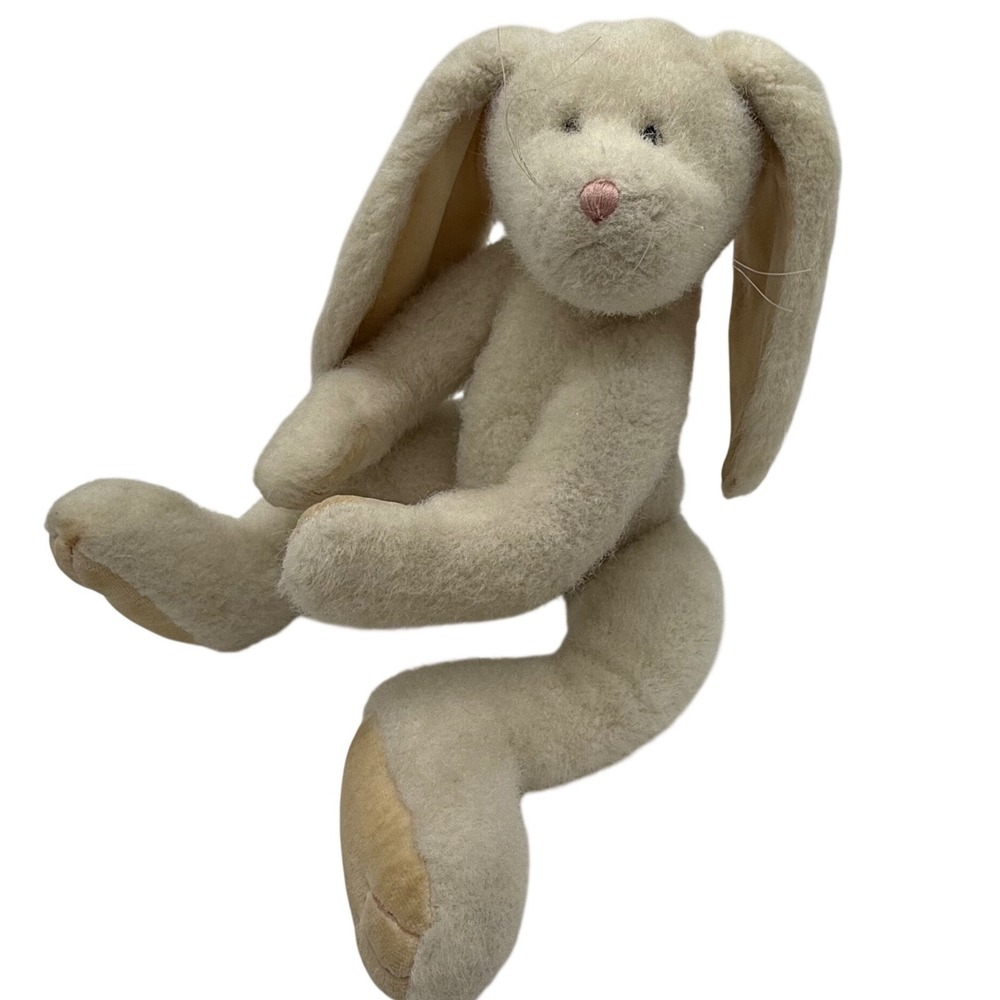 Boyds Collection Vintage Cream Plush Bunny Rabbit Floppy Pink Nose 1988-2001